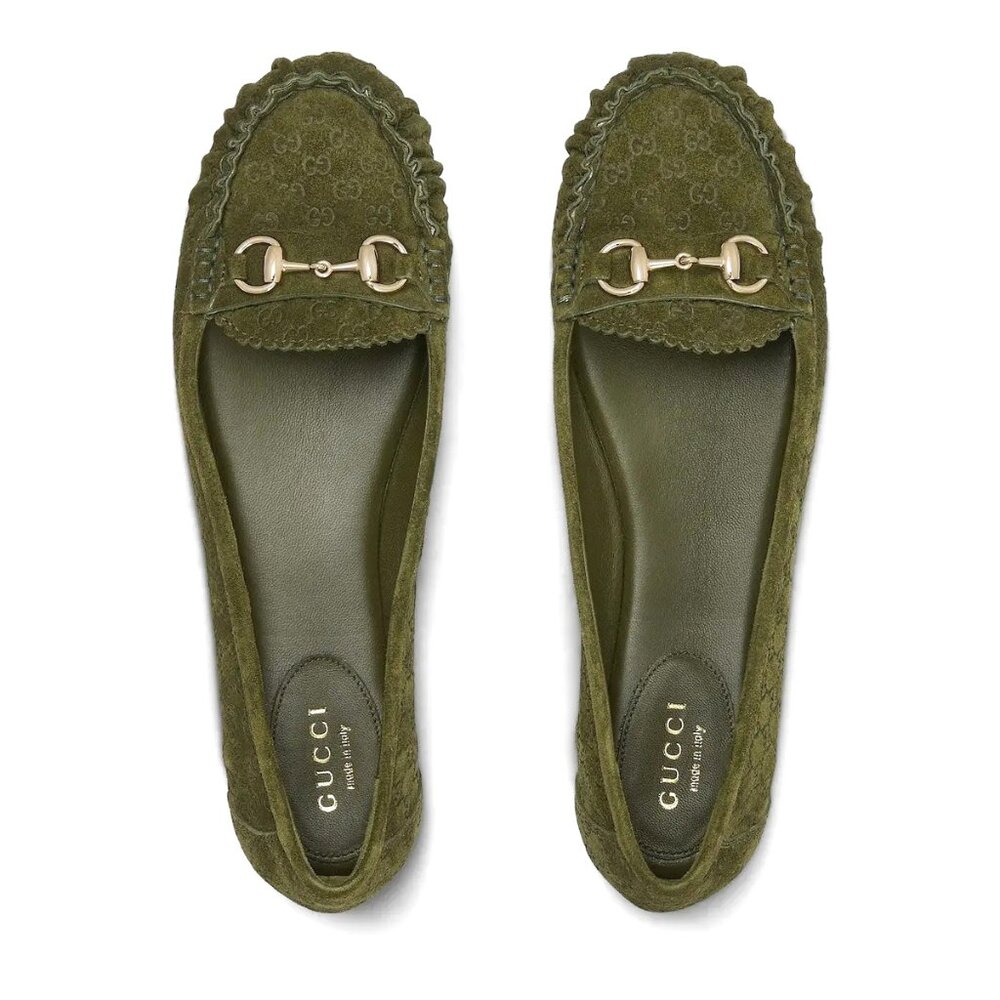 NEW GUCCI Women's GG Suede Kensington Horsebit Loafers EU 39 / US 9 Ballet Flats - Picture 4 of 12